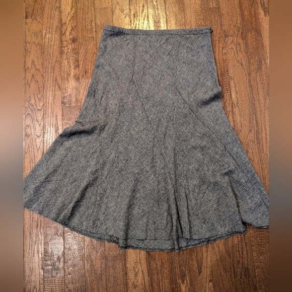 Vintage Dalia 90s Linen Rayon Maxi mermaid hem Skirt Charcoal Size 14 - Picture 4 of 15